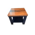 Solid Wood Side Table with Epoxy Resin River - Image 2